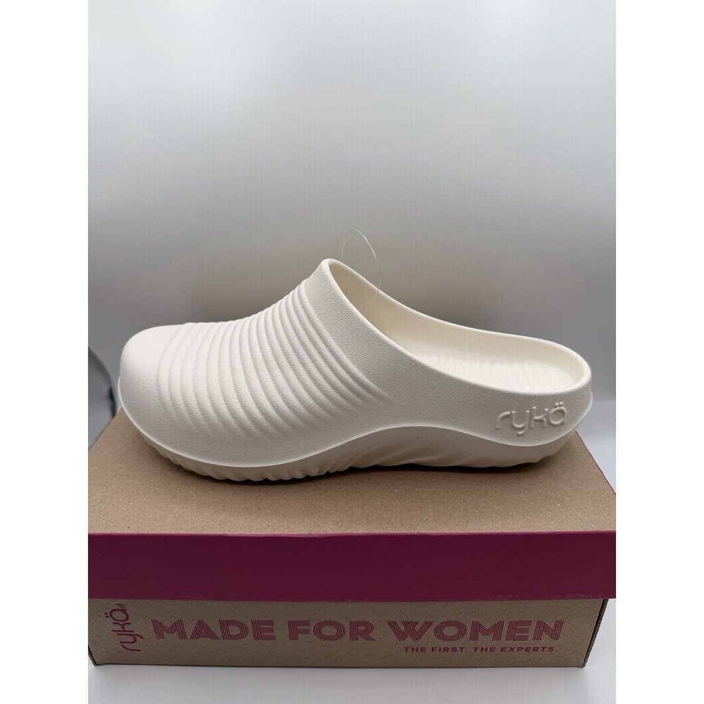 Ryka Echo Recovery Clogs, Women's 12 M, White,ActiveEase Mid-Sole,New/Defects